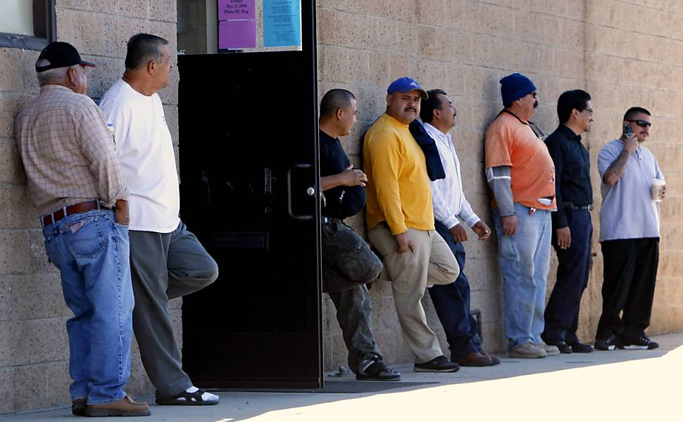Fila de emprego na Califórnia, Estados Unidos, em 2008