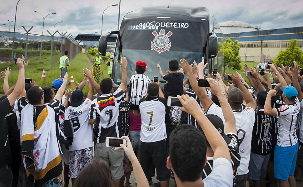 Chegada do Corinthians em São Paulo após conquista de título