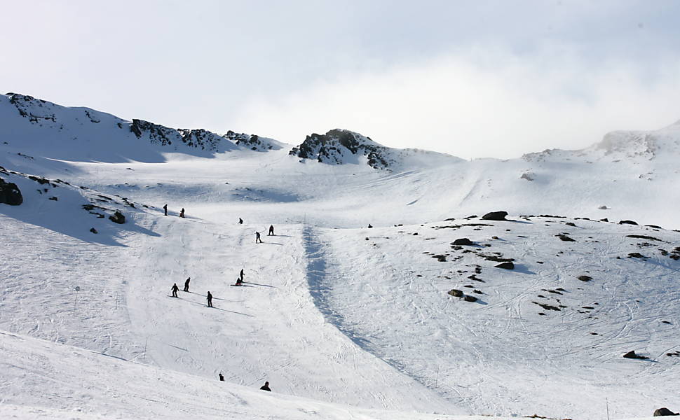 Estações de esqui na Argentina e no Chile