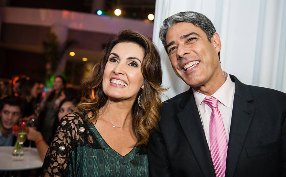 William Bonner e Fatima Bernades em festa da Globo em 2013