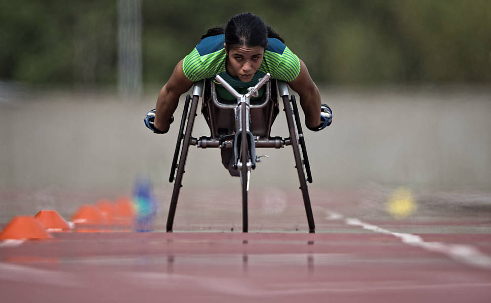 Treino da equipe brasileira de atletismo para a Paraolimpíada