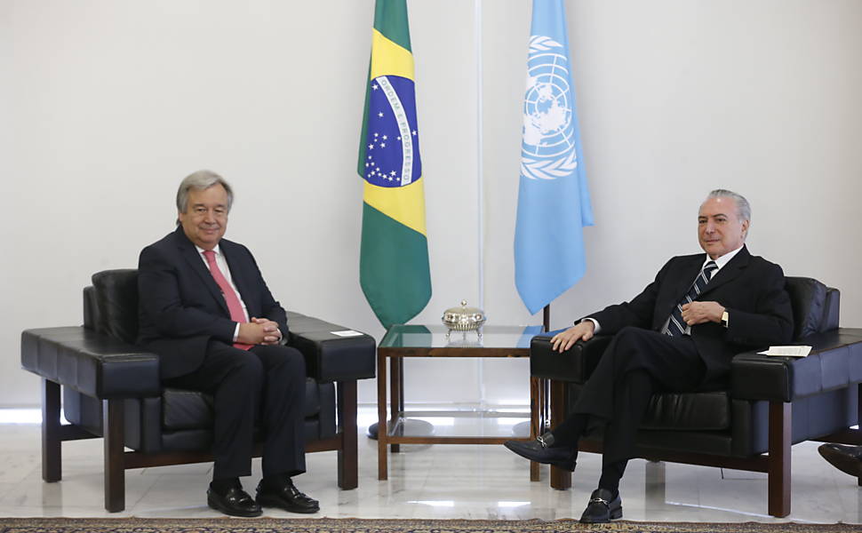 Presidente Michel Temer recebe secretrário-geral da Onu, António Guterres
