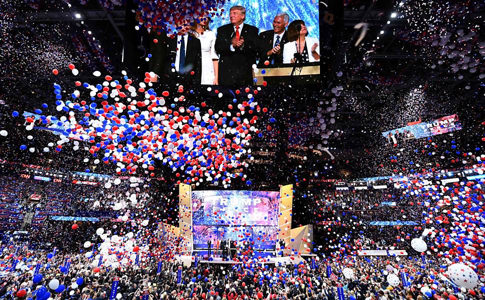 Momentos da campanha de Trump das eleições de 2016