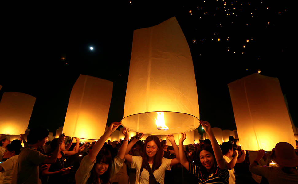 Festival das luzes na Tailândia