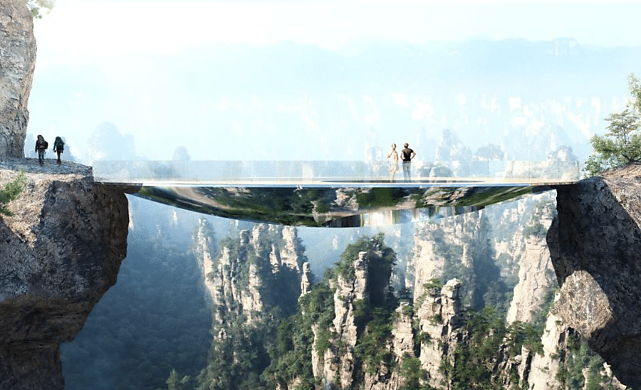 Pontes invisíveis na China