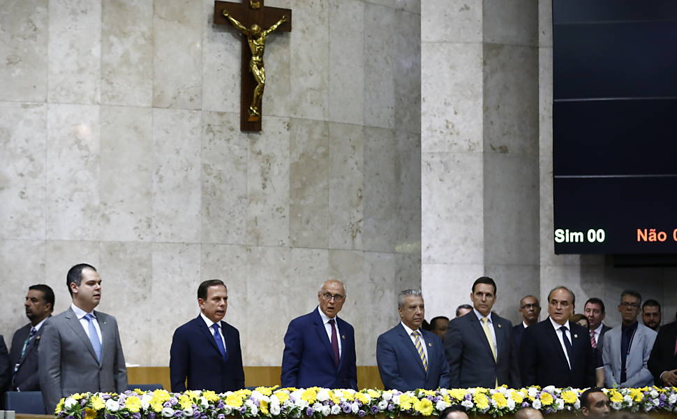 Cerimônia de posse de Doria na Câmara de São Paulo
