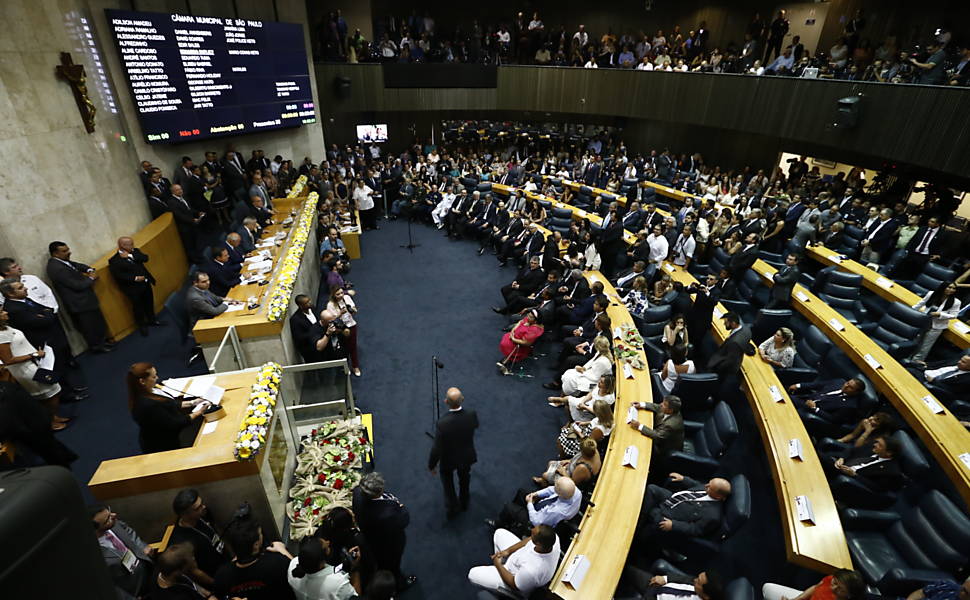 Cerimônia de posse de Doria na Câmara de São Paulo