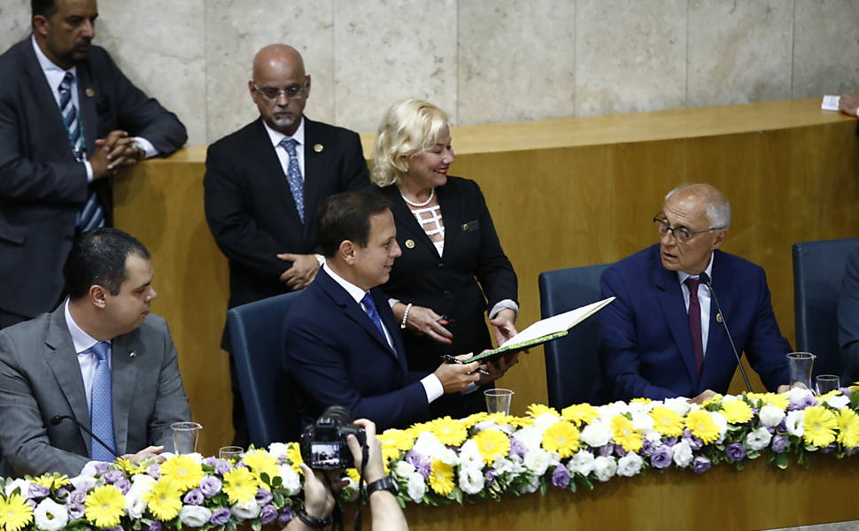 Cerimônia de posse de Doria na Câmara de São Paulo