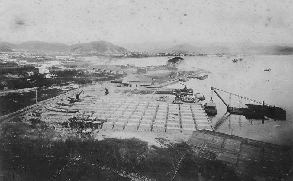 S/D - Vista geral do estaleiro de blocos (Crédito: Arquivo Codesp)