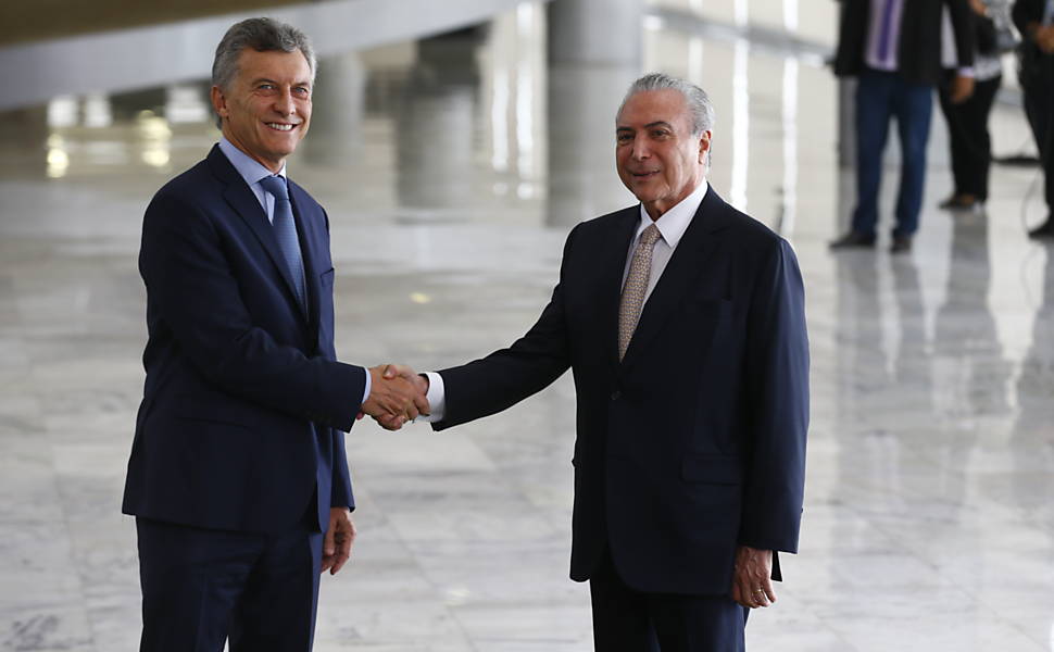 Michel Temer recebe o presidente argentino Mauricio Macri no Palácio do Planalto, em Brasília