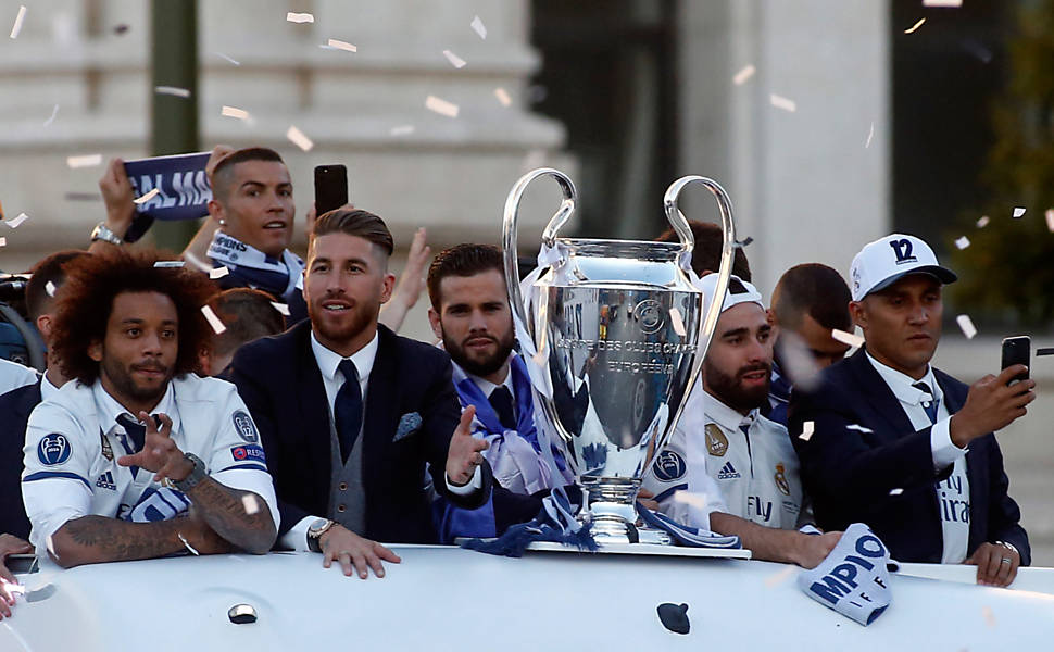 Real Madrid comemora título da Liga dos Campeões na Espanha