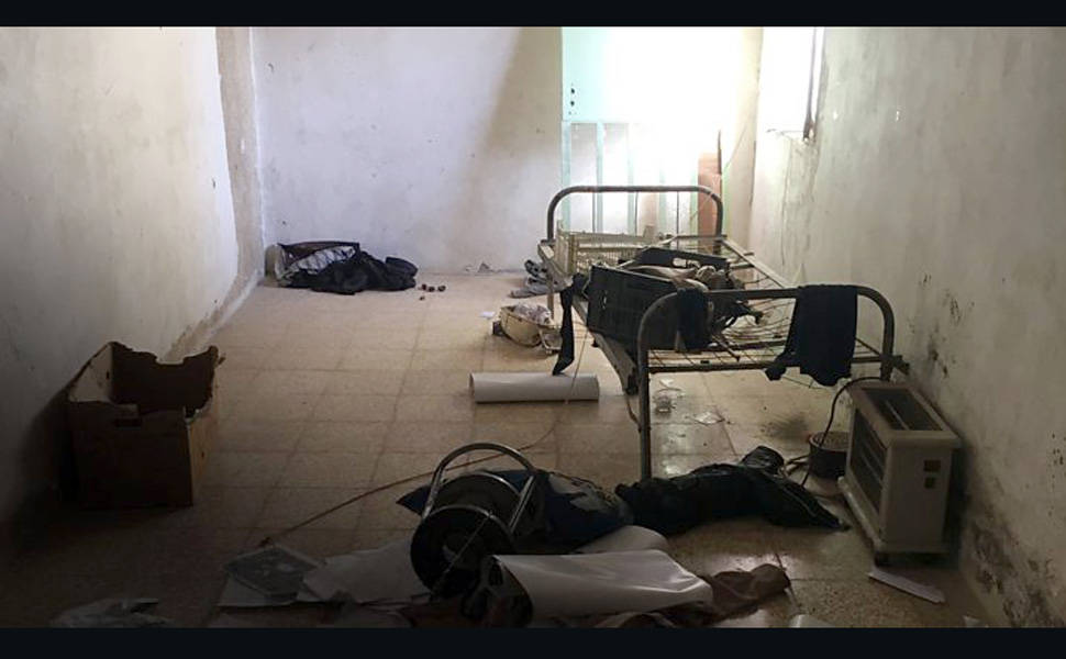 Quarto onde estavam escondidos os combatentes do Estado Islâmico