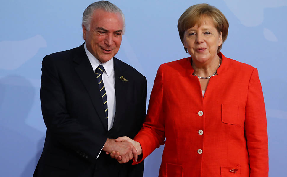 Michel Temer e chanceler alemã, Angela Merkel