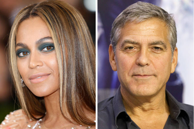 A cantora de Beyoncé e o ator George Clooney  