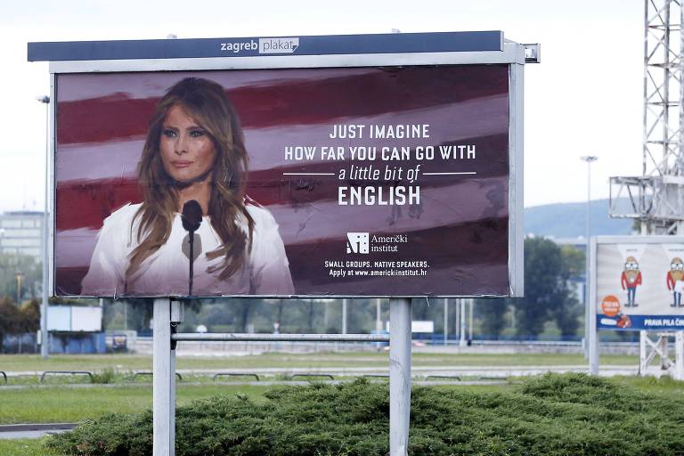 Melania Trump consegue retirar sua imagem de outdoor na Croácia