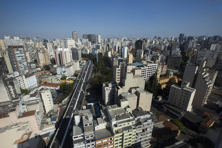 Vista de edifícios no centro de São Paulo