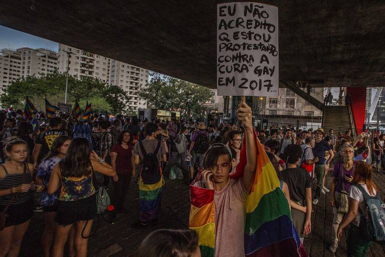 Protesto contra 'cura gay' em 2017