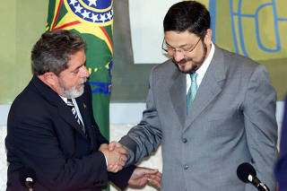 Presidente Luiz Inacio Lula da Silva e o ministro Antonio Palocci