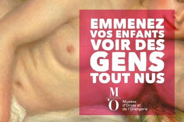 Carta do Museu D'Orsay com a frase "Tragam seus filhos para ver gente nua"