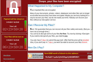 A WannaCry ransomware demand, provided by cyber security firm Symantec