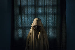 Aisha, 15, who was kidnapped by Boko Haram and refused to carry out a suicide bombing, in Maiduguri, Nigeria.