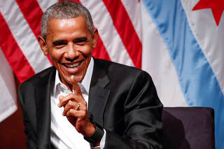Former U.S. President Barack Obama meets with youth leaders in Chicago
