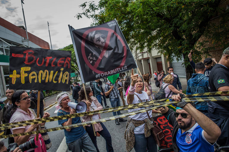 Protesto contra Judith Butler em São Paulo