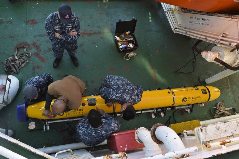 Militares dos EUA preparam minisubmarino para auxiliar nas buscas pelo ARA San Juan na Argentina) ORG XMIT: XAC102