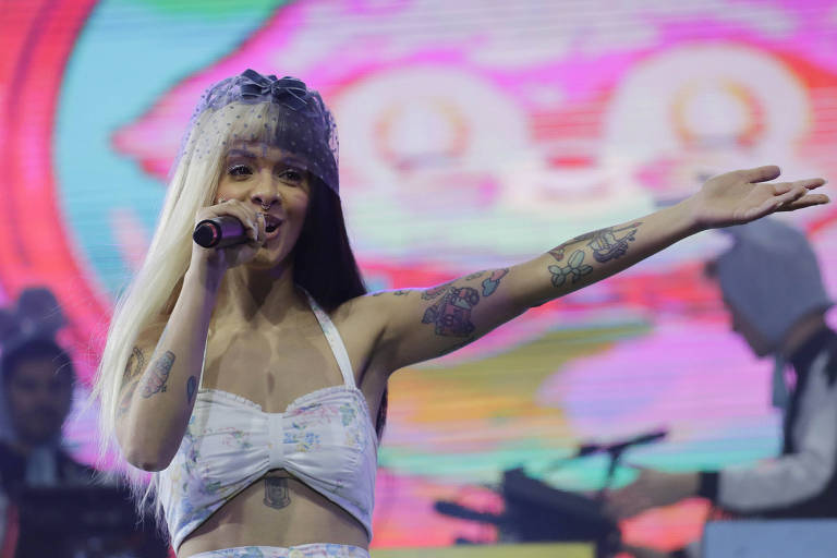 A cantora americana Melanie Martinez durante show no Lollapalooza de 2017, em So Paulo