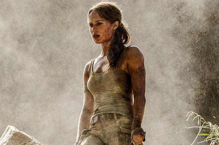 A atriz Alicia Vikander em 'Tomb Raider