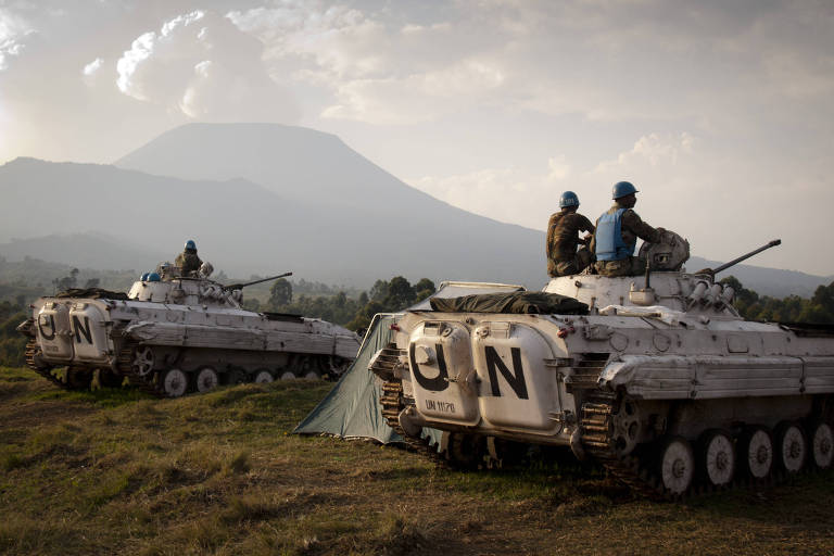 Foto de 2012 mostra soldados da Monusco em Kibati, na República Democrática do Congo 