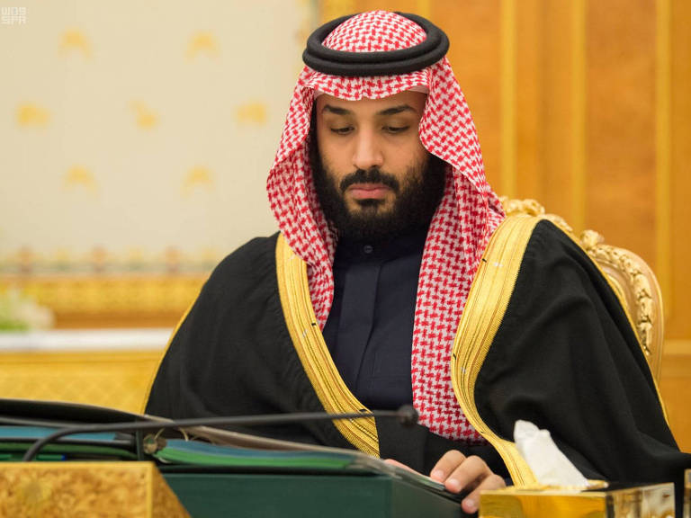 O prncipe herdeiro saudita Mohammed bin Salman participa de reunio de gabinete em Riad