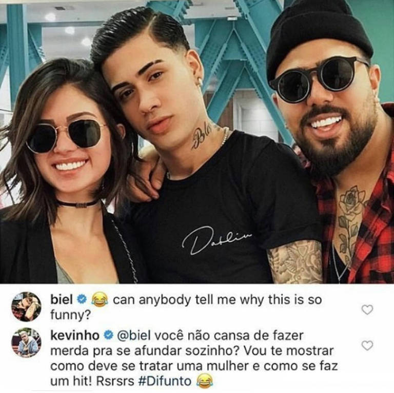 MC Kevinho discute com Biel no Instagram