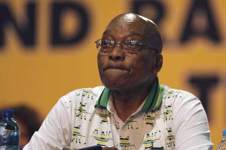 Jacob Zuma na conveno de seu partido, o CNA, que elegeu novo presidente