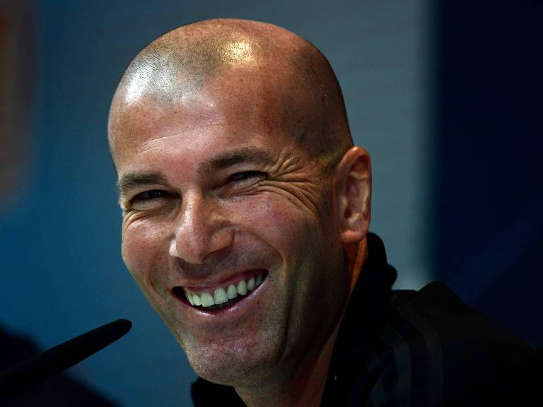 O técnico do Real Madrid, Zinédine Zidane, durante entrevista coletiva no centro de treinamento do clube espanhol
