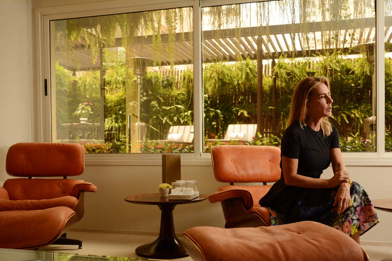 A atriz Maitê Proença no hotel Emiliano, em São Paulo, durante entrevista para a coluna Mônica Bergamo, em janeiro de 2018. 