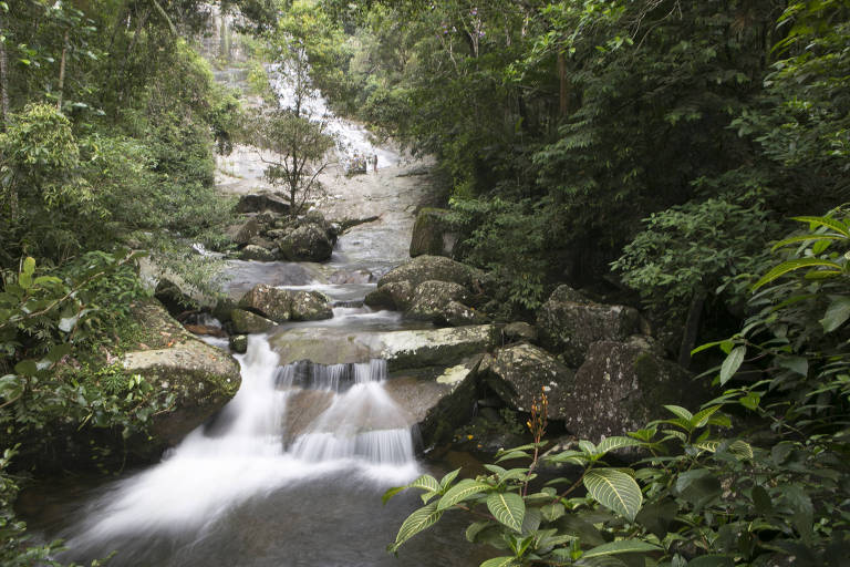 Cachoeira da Escada, em Ubatuba (SP), próxima da divisa entre São Paulo e Rio