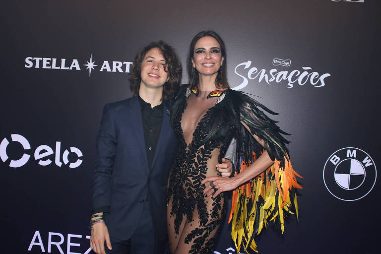 Luciana Gimenez e Lucas Jagger no baile da Vogue 