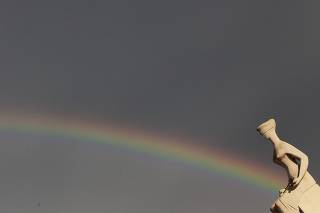 Rainbow is seen in front of Supreme Court during the 