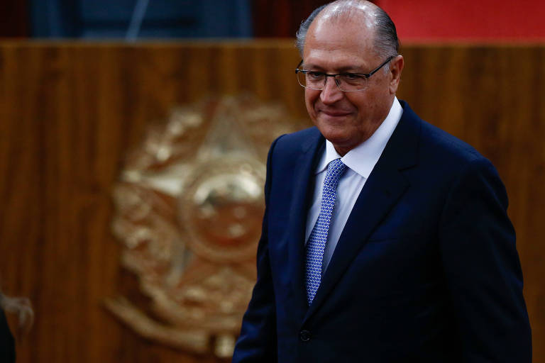 O governador Geraldo Alckmin, durante posse do novo presidente do TSE