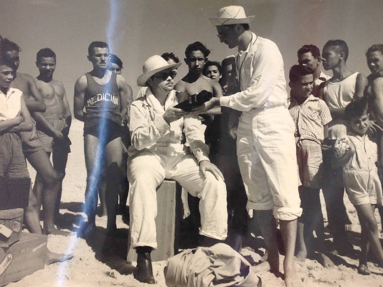 O cineasta americano filma " It's All True" em Fortaleza, Ceará