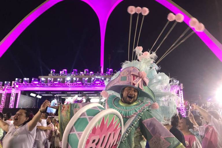 Integrantes da Mangueira fazem festa na apoteose