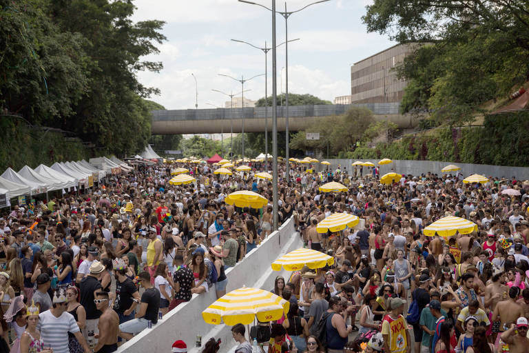 Bloco sertanejo Pinga Ni Min emociona no segundo dia de desfiles na avenida 23 de Maio, centro de SP