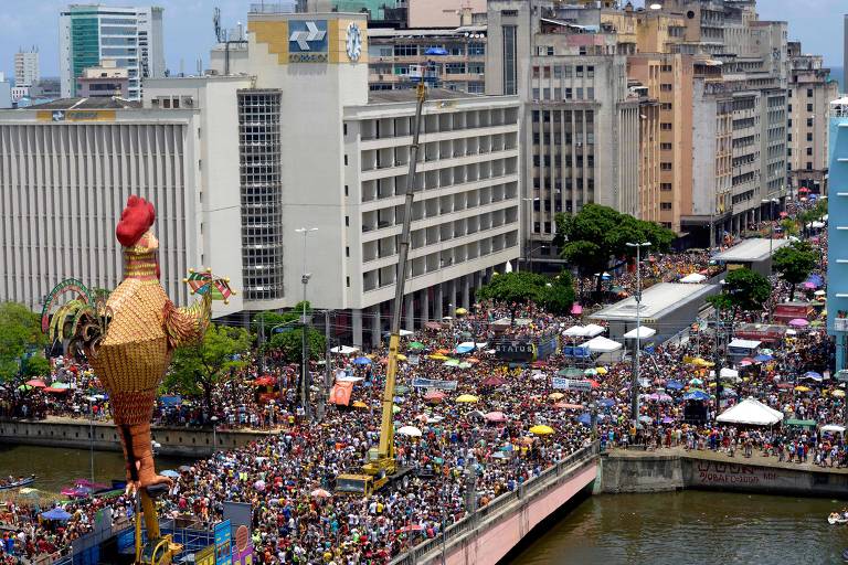 Bloco do Galo da Madrugada, em Recife, em fevereiro de 2018