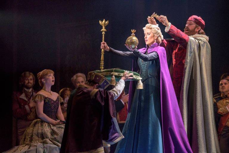 Cena do musical "Frozen", que estreia em 2018 na Broadway