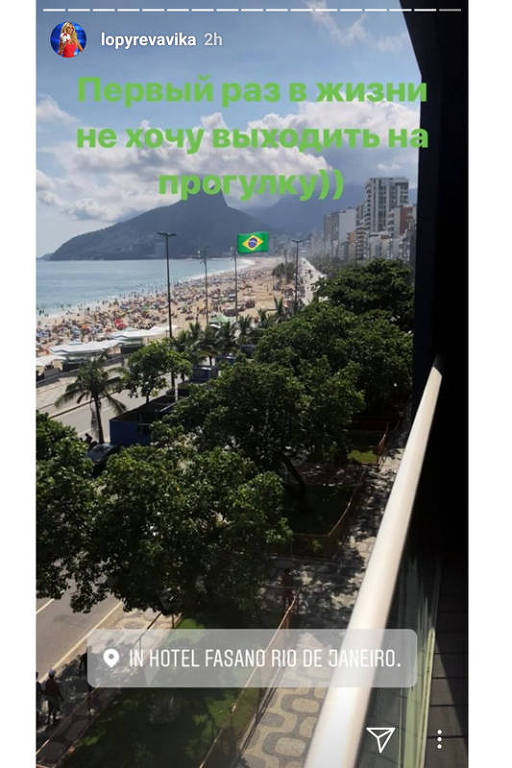Modelo russa critica em rede social a situação da segurança no Rio