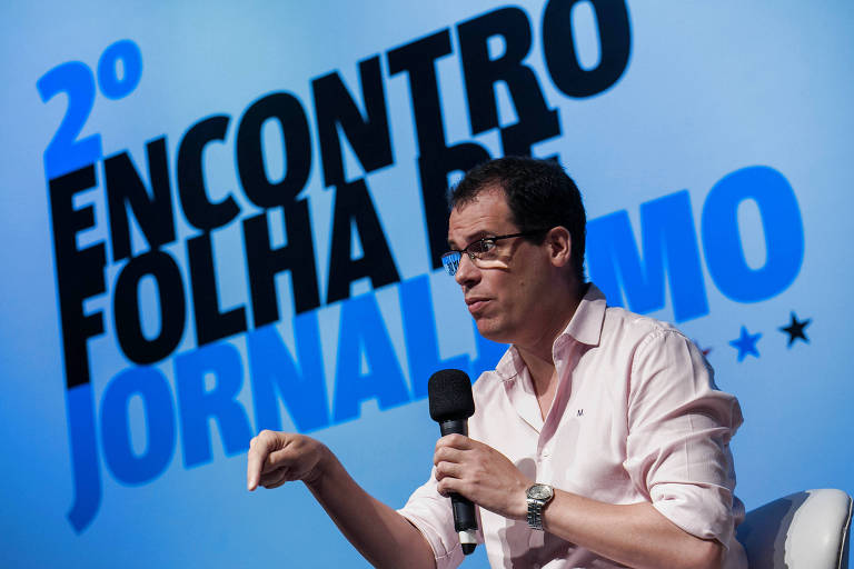 Pablo Ortellado, da USP, durante o 2 Encontro Folha de Jornalismo