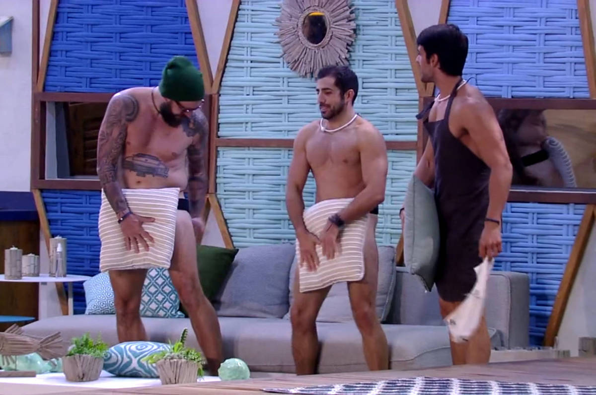 F5 Televis o BBB18 Kaysar Lucas Wagner e Caruso desfilam