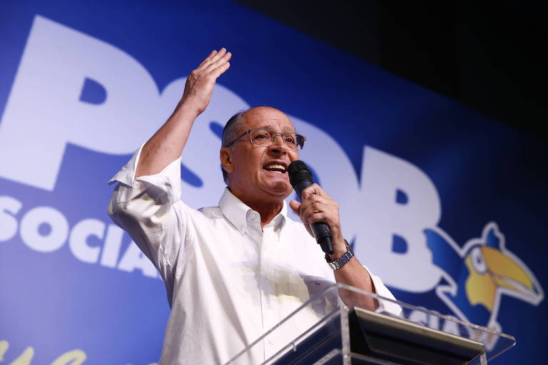 Geraldo Alckmin durante a 14ª Convenção Nacional do PSDB, na qual foi escolhido presidente do partido