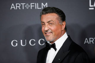 Actor Sylvester Stallone poses at the LACMA Art+Film Gala in Los Angeles